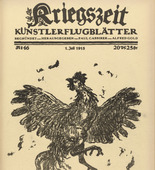 August Gaul. Chantecler (in-text plate, p. 183) from the periodical Kriegszeit. Künstlerflugblätter, vol. 1, no. 46 (1 July 1915). 1915