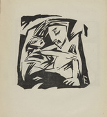 Ernst Ewerbeck. Untitled (Two Figures) (plate, number 8) from the periodical Der schwarze Turm, vol. 1, no. 5 (Sept 1919). 1919