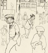 George Grosz. Outside the Factories (Vor den Fabriken) from In the Shadows (Im Schatten). (1920/21, published 1921)