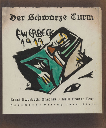 Ernst Ewerbeck. In-text plate (title page) from the periodical Der schwarze Turm, vol. 1, no. 5 (Sept 1919). 1919