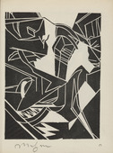 Moriz Melzer. Untitled (Abstract Composition) (plate, number 1) from the periodical Der schwarze Turm, vol. 1, no. 6 (Dec 1919). 1919