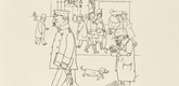 George Grosz. Matchseller and Patrol (Streichholzverkäufer und Doppelstreife) from In the Shadows (Im Schatten). (1920/21, published 1921)