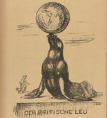 August Gaul. The British Lion (Der britische Leu) (in-text plate, p. 16) from the periodical Kriegszeit. Künstlerflugblätter, vol. 1, no. 4 (23 Sept 1914). 1914