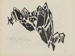 Moriz Melzer. Untitled (Abstract Mountain Composition) (plate, number 4) from the periodical Der schwarze Turm, vol. 1, no. 6 (Dec 1919). 1919