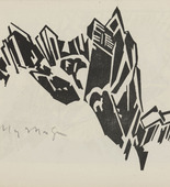 Moriz Melzer. Untitled (Abstract Mountain Composition) (plate, number 4) from the periodical Der schwarze Turm, vol. 1, no. 6 (Dec 1919). 1919