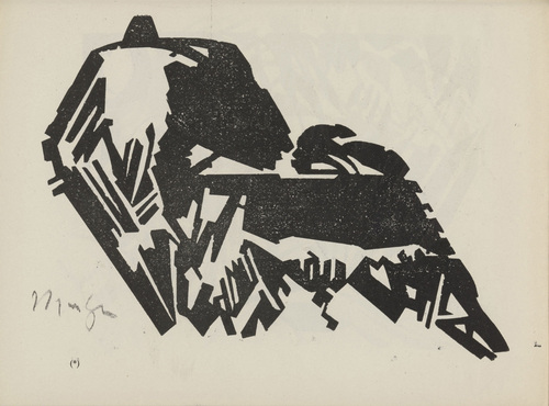Moriz Melzer. Untitled (Abstract Form) (plate, number 5) from the periodical Der schwarze Turm, vol. 1, no. 6 (Dec 1919). 1919
