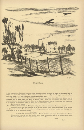 Franz Heckendorf. Aviation Training (Fliegerübung) (headpiece, p. 189) from the periodical Kriegszeit. Künstlerflugblätter, vol. 1, no. 47 (8 July 1915). 1915