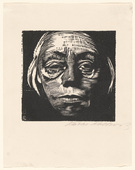 Käthe Kollwitz. Frontal Self-Portrait (Selbstbildnis von vorn). 1922–23