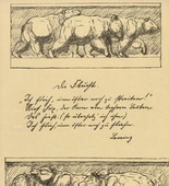 August Gaul. Headpiece and tailpiece (p. 190) from the periodical Kriegszeit. Künstlerflugblätter, vol. 1, no. 47 (8 July 1915). 1915