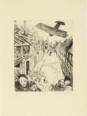 Otto Dix. Lens Being Bombed (Lens wird mit Bomben belegt) from The War (Der Krieg). (1924)