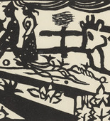 Heinrich Campendonk. Peasants Strolling (Bauerngang) from the illustrated book Deutsche Graphiker der Gegenwart (German Printmakers of Our Time). 1920 (print executed 1918)