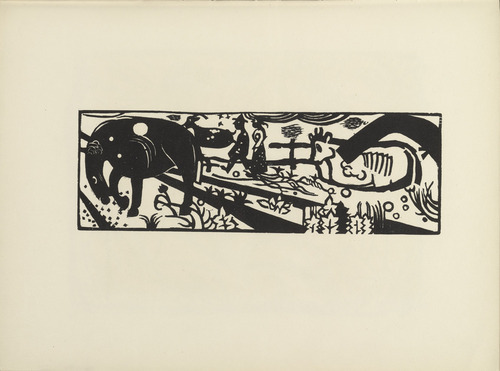 Heinrich Campendonk. Peasants Strolling (Bauerngang) from the illustrated book Deutsche Graphiker der Gegenwart (German Printmakers of Our Time). 1920 (print executed 1918)