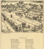 Oskar Nerlinger. On the Tempelhof Field (Auf dem Tempelhofer Feld) (headpiece, p. 192) from the periodical Kriegszeit. Künstlerflugblätter, vol. 1, no. 48 (18 July 1915). 1915