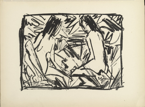Otto Mueller. Bathers (Badende) (plate 20) from the illustrated book Deutsche Graphiker der Gegenwart (German Printmakers of Our Time). 1920