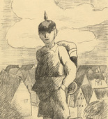Rudolf Grossmann. 'Who Wants to Become a Soldier' (Wer will unter die Soldaten) (plate, p. 193) from the periodical Kriegszeit. Künstlerflugblätter, vol. 1, no. 48 (18 July 1915). 1915