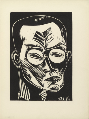 Conrad Felixmüller. Self-Portrait (Selbstbildnis) (plate 24) from the illustrated book Deutsche Graphiker der Gegenwart (German Printmakers of Our Time). 1920 (print executed 1919)