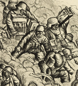 Otto Dix. Machine-Gun Squad Advances (Somme, November 1916) [Maschinengewehrzug geht vor (Somme, November 1916)] from The War (Der Krieg). (1924)