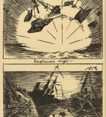 Carl Olof Petersen. England's Air and Submarine Fleet (Englands Luft- und Unterseeflotte) (plate, p. 194) from the periodical Kriegszeit. Künstlerflugblätter, vol. 1, no. 48 (18 July 1915). 1915