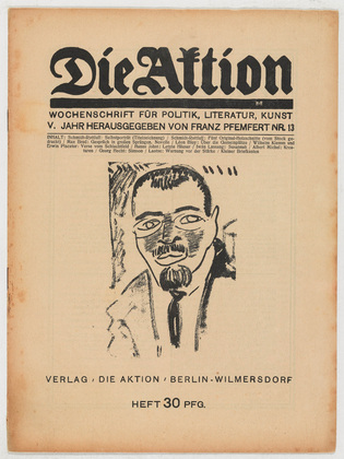 Karl Schmidt-Rottluff. Die Aktion, vol. 5, no. 13. March 20, 1915
