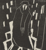 Josef Achmann. The Shawl (Der Shawl) (plate, number 2) from the periodical Der schwarze Turm, vol. 1, no. 7 (Feb 1920). 1920