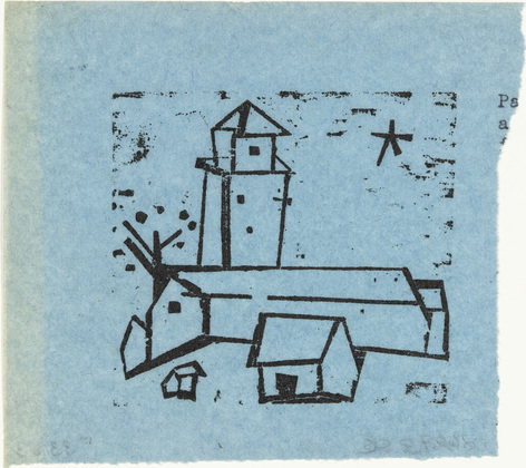 Lyonel Feininger. Church with Houses, Tree and Star, Deep (Kirche mit Häusern, Baum und Stern, Deep). (1933)