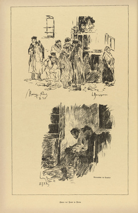 Ludwig Danziger. Behind the Lines in Poland (Hinter der Front in Polen) (plate, p. 196) from the periodical Kriegszeit. Künstlerflugblätter, vol. 1, no. 49 (28 July 1915). 1915