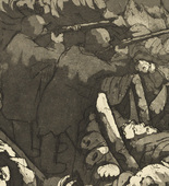 Otto Dix, Karl Nierendorf, Berlin. The Outposts in the Trenches Must Maintain the Bombardment at Night (Die Sappenposten haben nachts das Feuer zu unterhalten) from The War (Der Krieg). (1924)