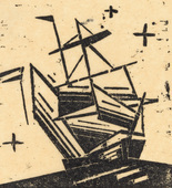 Lyonel Feininger. Sailing Ship with Three Stars (Segelschiff mit drei Sternen). (1933)
