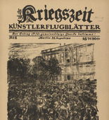 Max Liebermann. I No Longer Know of Factions... (Ich kenne keine Partei mehr...) (in-text plate, p. 1) from the periodical Kriegszeit. Künstlerflugblätter, vol. 1, no. 1 (31 Aug 1914). 1914