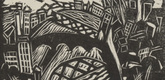 Josef Achmann. Bridges (Brücken) (plate, number 5) from the periodical Der schwarze Turm, vol. 1, no. 7 (Feb 1920). 1920