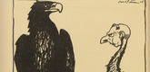 Carl Olof Petersen. The Fable of Grey Bird (Das Märchen vom Vogel Grey) (in-text plate, p. 198) from the periodical Kriegszeit. Künstlerflugblätter, vol. 1, no. 49 (28 July 1915). 1915