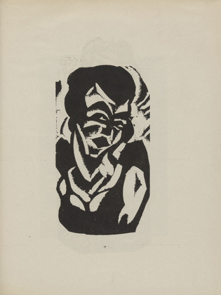 Martin Schwemer. Untitled Portrait (plate, number 1) from the periodical Der schwarze Turm, vol. 1, no. 8 (Mar 1920). 1920