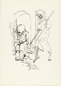 George Grosz. Eviction (Per Gerichtsbeschluss entlassen) from the portfolio Interregnum. (1935-1936, published 1936)