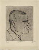 Otto Dix. Self-Portrait (with Cigarette) [Selbstbildnis (mit Zigarette)]  from the portfolio 6 Etchings (6 Radierungen). 1922