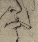 Otto Dix. Self-Portrait (with Cigarette) [Selbstbildnis (mit Zigarette)]  from the portfolio 6 Etchings (6 Radierungen). 1922