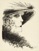 Otto Dix. Woman with Heron Feather (Dame mit Reiher) from the portfolio Die Schaffenden, vol. 5, no. 1. 1923