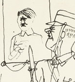 George Grosz. That'll Learn'em (Das wird ihm auf die Sprünge helfen) from the portfolio Interregnum. (1935, published 1936)