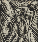 Walter O. Grimm. Tired Dancer (Müde Tänzerin) (plate, number 6) from the periodical Der schwarze Turm, vol. 1, no. 1 (Feb 1919). 1919