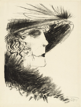 Otto Dix. Woman with Heron Feather (Dame mit Reiher) from the portfolio Die Schaffenden, vol. 5, no. 1. 1923