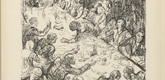 Adolf Ferdinand Schinnerer. The Banquet (Das Gastmahl) (plate 28) from the illustrated book Deutsche Graphiker der Gegenwart (German Printmakers of Our Time). 1920