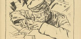 Erich Büttner. Poet in the Fields (Der Dichter im Felde) (headpiece, p. 201) from the periodical Kriegszeit. Künstlerflugblätter, vol. 1, no. 50 (5 Aug 1915). 1915