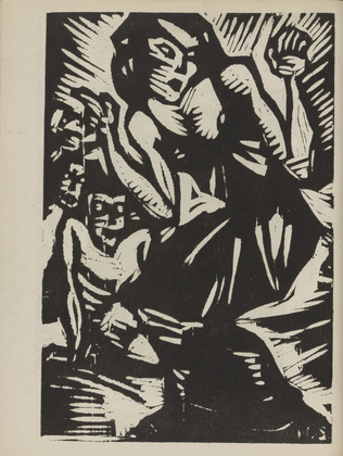 Martin Schwemer. Untitled (Dancing Woman) (plate, number 4) from the periodical Der schwarze Turm, vol. 1, no. 8 (Mar 1920). 1920