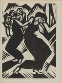 Martin Schwemer. Untitled (Two Dancers) (plate, number 5) from the periodical Der schwarze Turm, vol. 1, no. 8 (Mar 1920). 1920