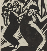Martin Schwemer. Untitled (Two Dancers) (plate, number 5) from the periodical Der schwarze Turm, vol. 1, no. 8 (Mar 1920). 1920