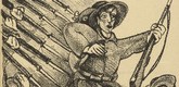 József Arpád Murmann. Our Heroic Troops Retreated (Unsere heldenhaften Truppen zogen sich zurück) (in-text plate, p. 203) from the periodical Kriegszeit. Künstlerflugblätter, vol. 1, no. 51 (17 Aug 1915). 1915