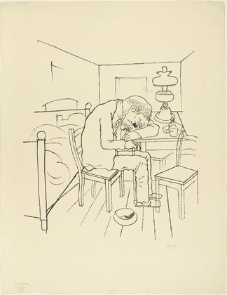 George Grosz. Let Those Swim Who Can - The Heavy May Sink! (Schwimme, wer schwimmen kann, und wer zu plump ist, geh' unter!) from the portfolioThe Robbers (Die Räuber). (1921, published 1922)