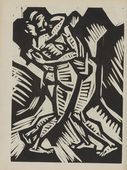 Martin Schwemer. Untitled (Embrace) (plate, number 6) from the periodical Der schwarze Turm, vol. 1, no. 8 (Mar 1920). 1920