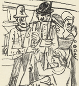 Max Beckmann. Illustration for Scene 1 (plate facing page 8) from Der Mensch is kein Haustier (Man Is Not a Domestic Animal). 1937