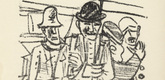 Max Beckmann. Illustration for Scene 1 (plate facing page 8) from Der Mensch is kein Haustier (Man Is Not a Domestic Animal). 1937