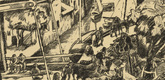 Wilhelm Wagner. In the Neutral Country (Im neutralen Land) (plate, p. 204) from the periodical Kriegszeit. Künstlerflugblätter, vol. 1, no. 51 (17 Aug 1915). 1915